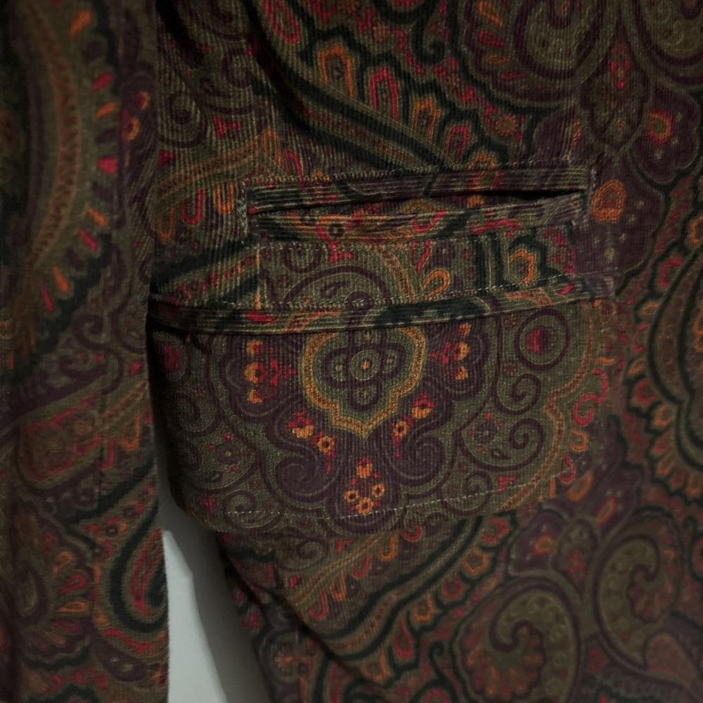 Robert Graham Men's Paisley Corduroy Silk Blazer Sport Coat Jacket Skull‎ Rare - Picture 6 of 16